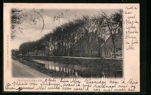 AK Wieringerwaard, Uferpartie mit Wohnhäusern