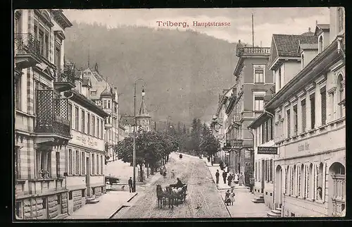 AK Triberg, Hauptstrasse mit Gasthaus Adler
