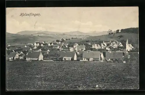 AK Holzelfingen, Panorama mit Kirche