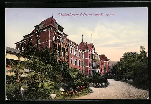 AK Oberkaufungen, Strasse an der Heilstätte