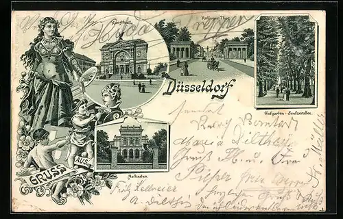 Lithographie Düsseldorf, Malkasten, Kunsthalle, Ratinger Thor