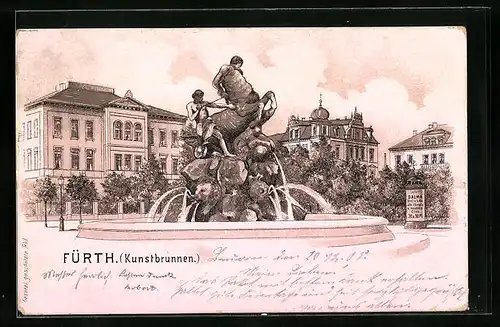 Lithographie Fürth i. B., Kunstbrunnen