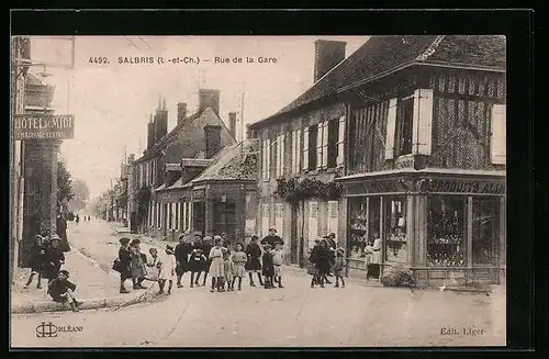 AK Salbris, Rue de la Gare, Hotel du Midi