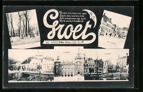 AK Goes, Brugkade, Stadthuis, Turfkade