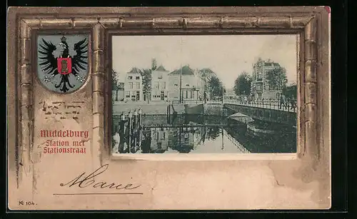 AK Middelburg, Station met Stationstraat, Wapen