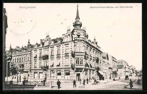 AK Saargemünd, Neunkirchener-Strasse und Roth-Strasse