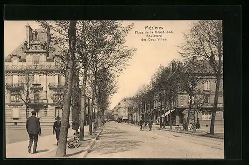 AK Mézières, Place de la République, Boulevard des Deux Villes