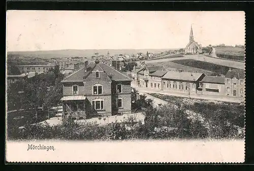 AK Mörchingen, Ortsansicht aus der Vogelschau