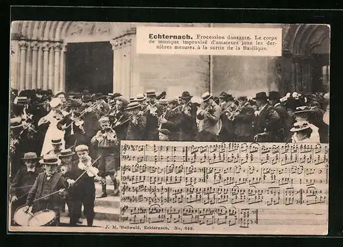 AK Echternach, Procession dansante - Le corps de musique