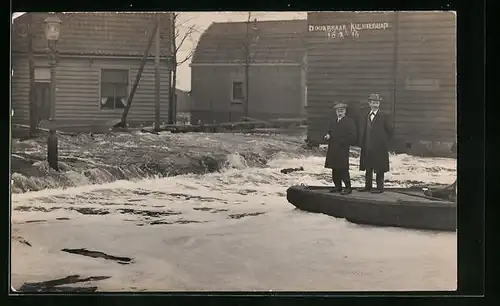 Foto-AK Zaandam, Hochwasser in der Stadt 1916