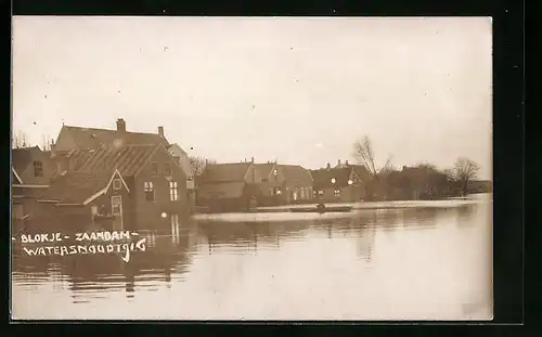 Foto-AK Zaandam, Blokje, Hochwasser 1916