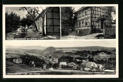 AK Steigerthal /Harz, Gasthaus zur grünen Linde, Totalansicht
