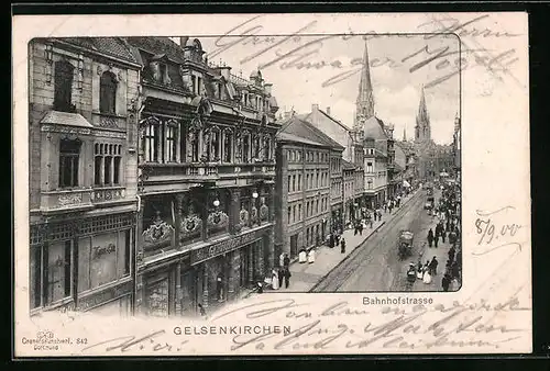 AK Gelsenkirchen, Passanten in der Bahnhofstrasse