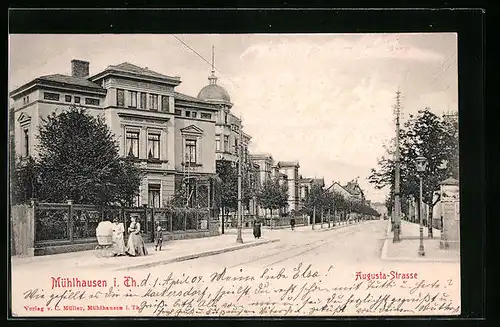 AK Mühlhausen /Thür., Partie der Augusta-Strasse