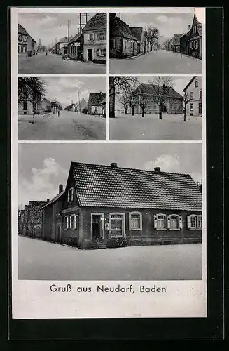 AK Neudorf /Baden, Diverse Strassenpartien, Gebäudeansicht