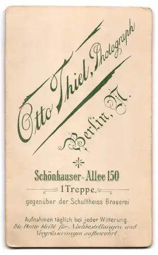 Fotografie Otto Thiel, Berlin-N. Schönhauser-Allee 150, Junge Dame mit Flechtfrisur