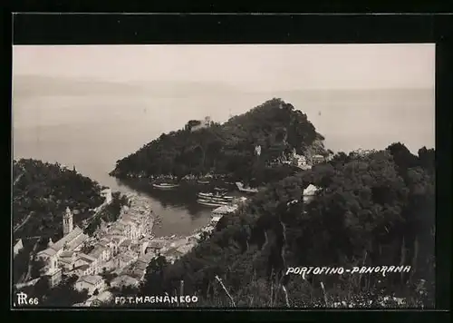AK Portofino, Panorama, Blick in die Bucht