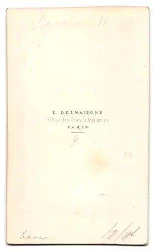 Fotografie E. Desmaisons, Paris, Rue des Grands Augustins 5, Portrait Napoleon II. mit Orden, Herzog von Reichstadt