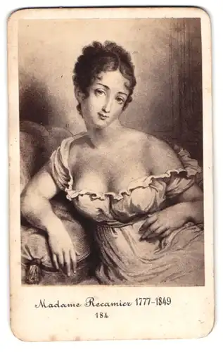 Fotografie J. C .Steuer, Wien, Portrait Madame Recamier im schulterfreien Kleid