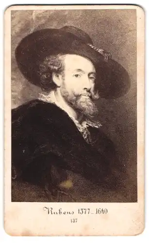 Fotografie J. C. Steuer, Wien, Portrait Maler Rubens mit Hut