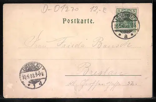 AK Loschwitz, Gasthof Schöne Aussicht, Teilansicht mit Brücke