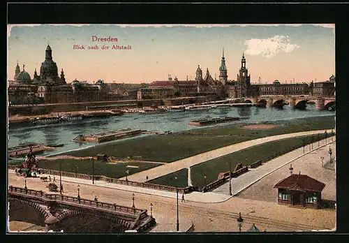 AK Dresden, Blick nach der Altstadt