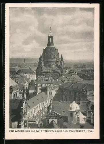 AK Dresden, Blick vom Schlossturm nach dem Dresdner Dom