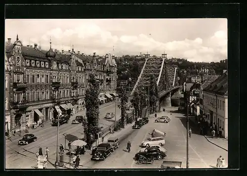 AK Dresden-Blasewitz, Schillerplatz mit Brücke