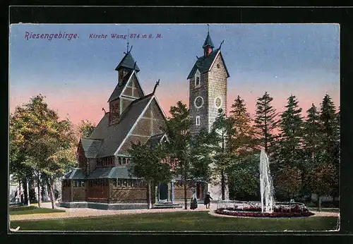 AK Karpacz /Riesengebirge, Kirche Wang