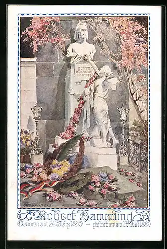 Künstler-AK Anton Marussig: Denkmal von Robert Hamerling