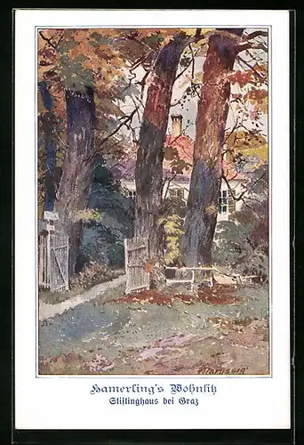 Künstler-AK Anton Marussig: Graz, Hamerling`s Wohnsitz