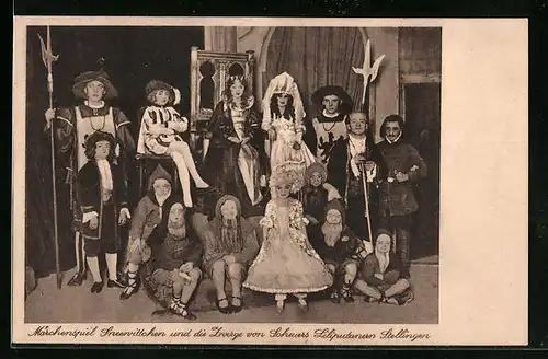 AK Scheuers Liliputaner, Stellingen - Märchenspiel Schneewittchen und die Zwerge