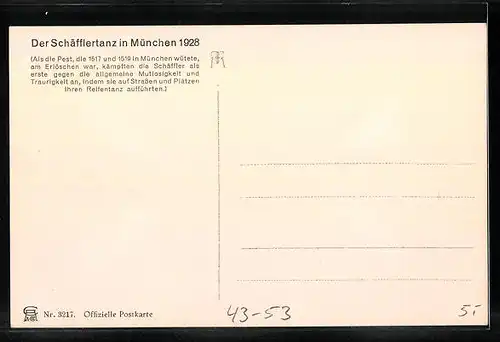 AK München, Schäfflertanz - Fahnen-Gruppe 1928