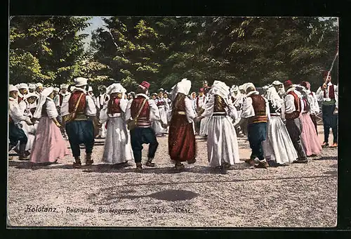 AK Bosnische Bauerngruppe bei der Vorführung des Kolotanzes