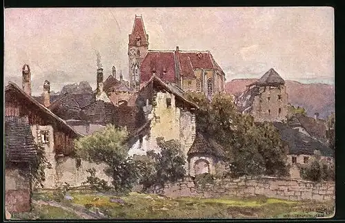 Künstler-AK Fritz Lach: Weissenkirchen, Nibelungenweg