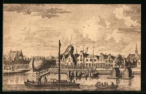 Künstler-AK West-Zaandam, De Overtoom 1717