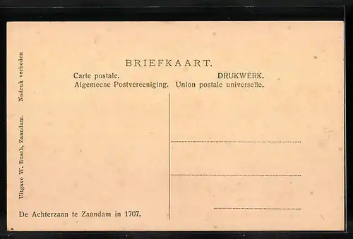 Künstler-AK Zaandam, De Achterzaan in 1709