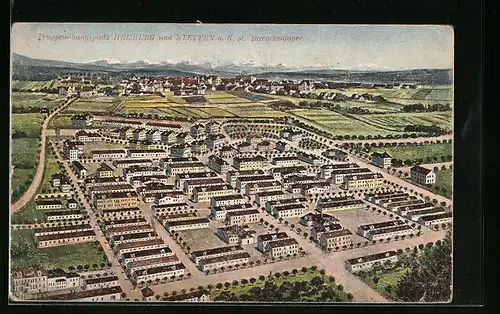 Künstler-AK Heuberg / Stetten, Ansicht des Truppenübungsplatzes