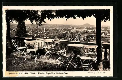 AK Ahrweiler a. d. Ahr, Blick v. Hotel u. Cafe-Restaurant Hohenzollern