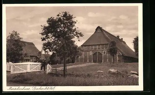 AK Speckenbüttel, Marschenhaus mit Einfahrt