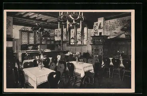 AK Rüdesheim a. Rh., Gasthaus Beim Lindenwirt der Drosselgass`
