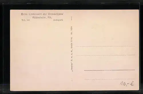 AK Rüdesheim a. Rh., Gasthaus Beim Lindenwirt der Drosselgass`
