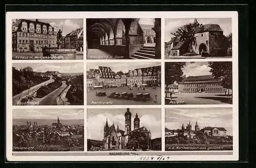 AK Naumburg a. S., Bauernweg, Marktplatz, Postamt