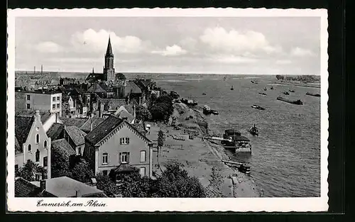 AK Emmerich a. R., Ortspartie aus der Vogelschau