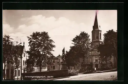 AK Johanngeorgenstadt, Markt mit Kirche