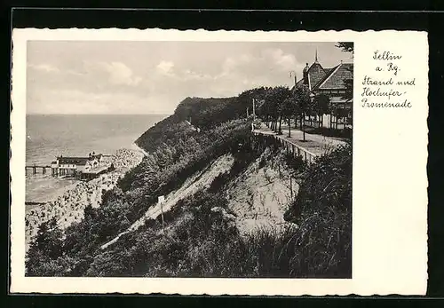 AK Sellin a. Rg., Strand und Hochufer-Promenade