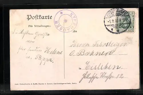 AK Kyffhäuser, Blick auf Denkmal und Gasthaus