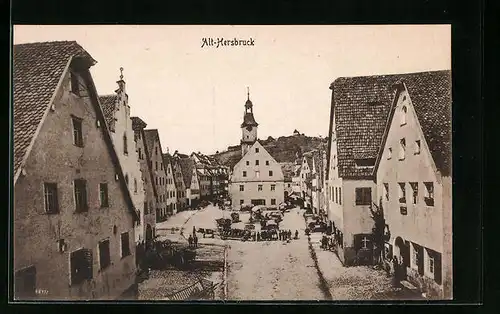 AK Alt-Hersbruck, Unterer Marktplatz mit Ständen