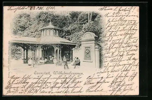 AK Cannstatt, Wilhelmsbrunnen und Soldat