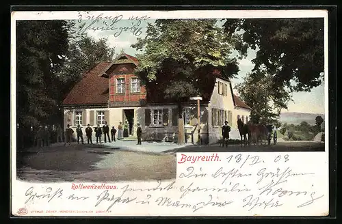AK Bayreuth, Gasthaus Rollwenzelhaus mit Pferdekutsche